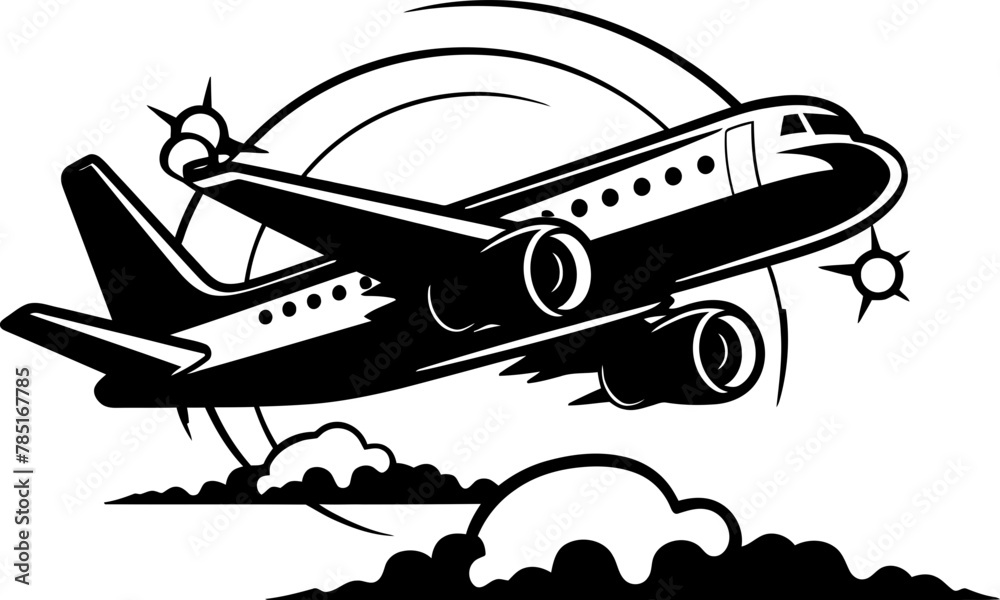 Whimsical Wings Doodle Aircraft Icon Scribble Soar Playful Plane Illustration
