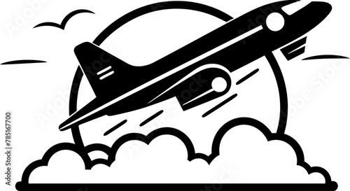 Scribbled Skies Sketchy Aircraft Emblem Sketchy Soar Hand drawn Airplane Logo
