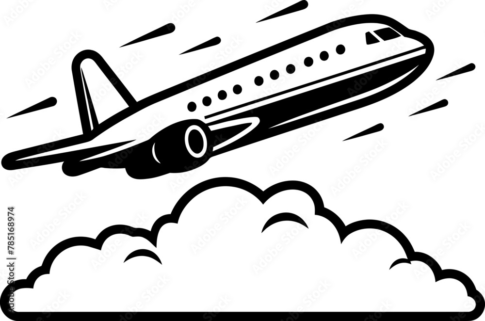 Flying Scribble Sketchy Plane Design Sky Sketch Doodled Airplane Illustration