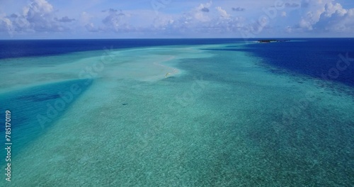 Photography Top view of vast never-ending ocean waters near the Maldives