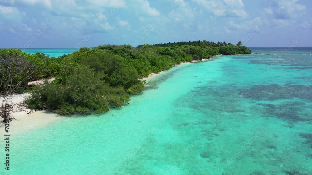 Aerial view of a landscape in the Maldives