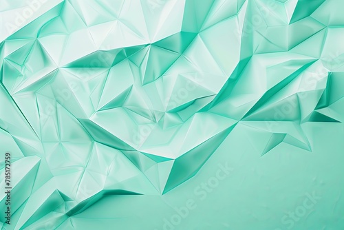 Abstract texture mint background banner panorama long with 3d geometric triangular 