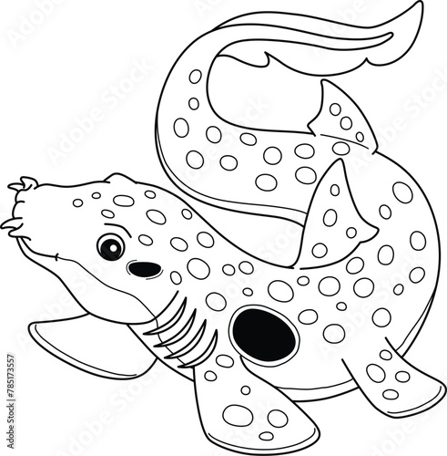 Epaulette Shark Isolated Coloring Page for Kids