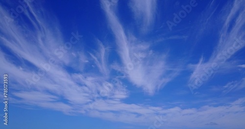 Beautiful view of a blue sky with clouds photo