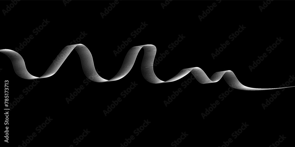 Abstract vector wavy lines flowing smooth curve black grey gradient isolated on transparent background in concept of technology, science, music, modern black wave Abstract vector wavy lines flowing smooth curve black grey gradient isolated on transparent background in concept of technology, science, music, modern black wave