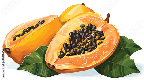 Fishing tropical jocote fruit cartoon for design vector photo