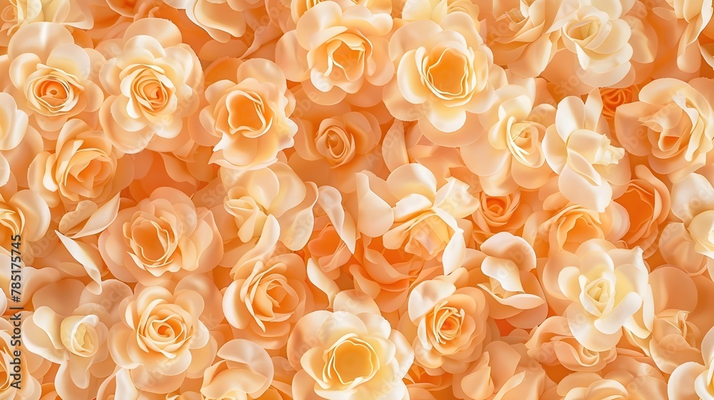 A background of many delicate peach fuzz roses A background of many delicate peach fuzz roses