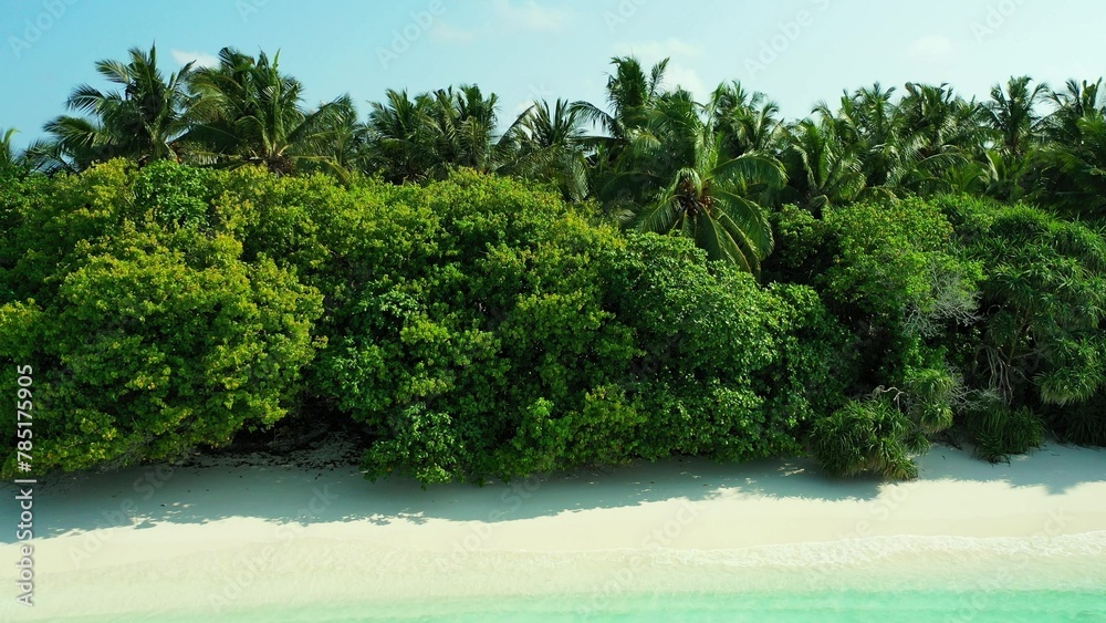 Beautiful shot of a tropical lagoon with a small island