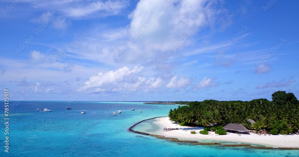 Fototapeta premium Beautiful shot of a tropical lagoon with a small island