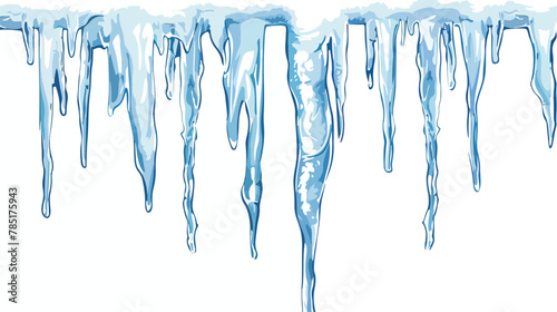 Dripping water due to melting snow and ice Flat vector