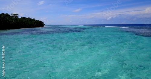 Beautiful shot of a tropical lagoon with a small island