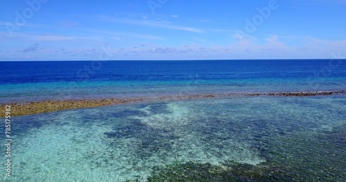 Beautiful shot of a tropical lagoon with a small island