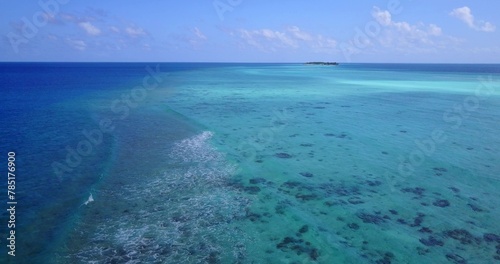 Aerial view of beautiful turquoise ocean