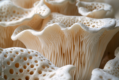 Close up of clustered mushrooms macro nature wallpaper background