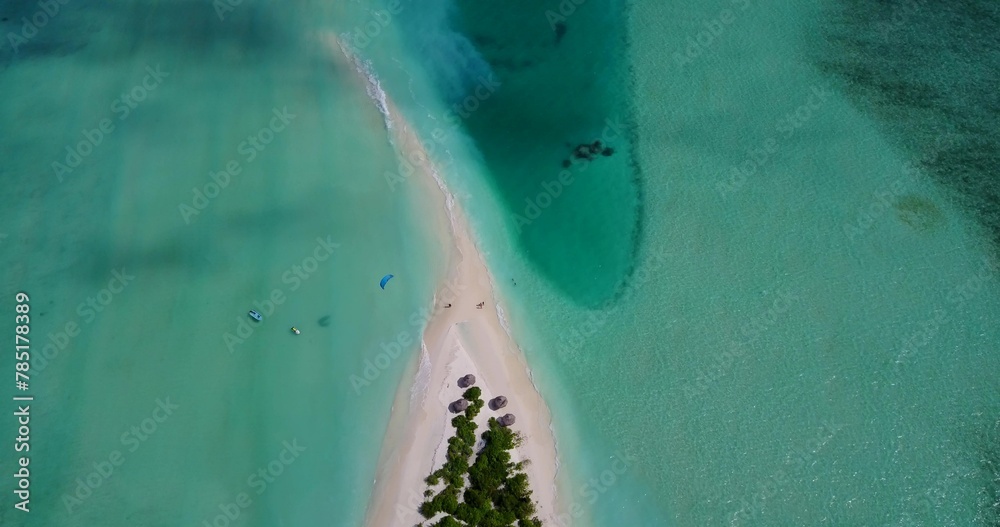 Beautiful view of a sea with an island on a sunny day