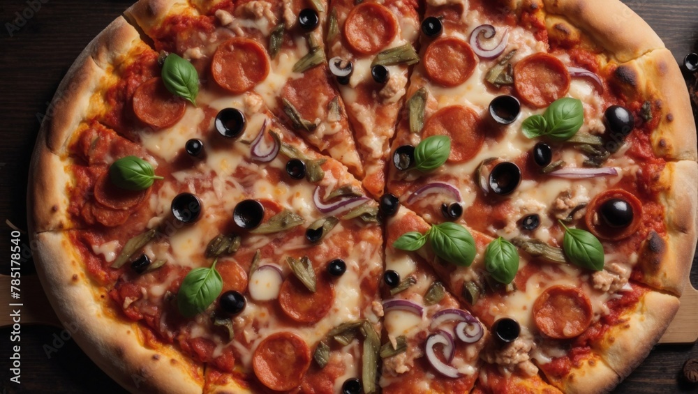Pizza: top view Pizza: top view