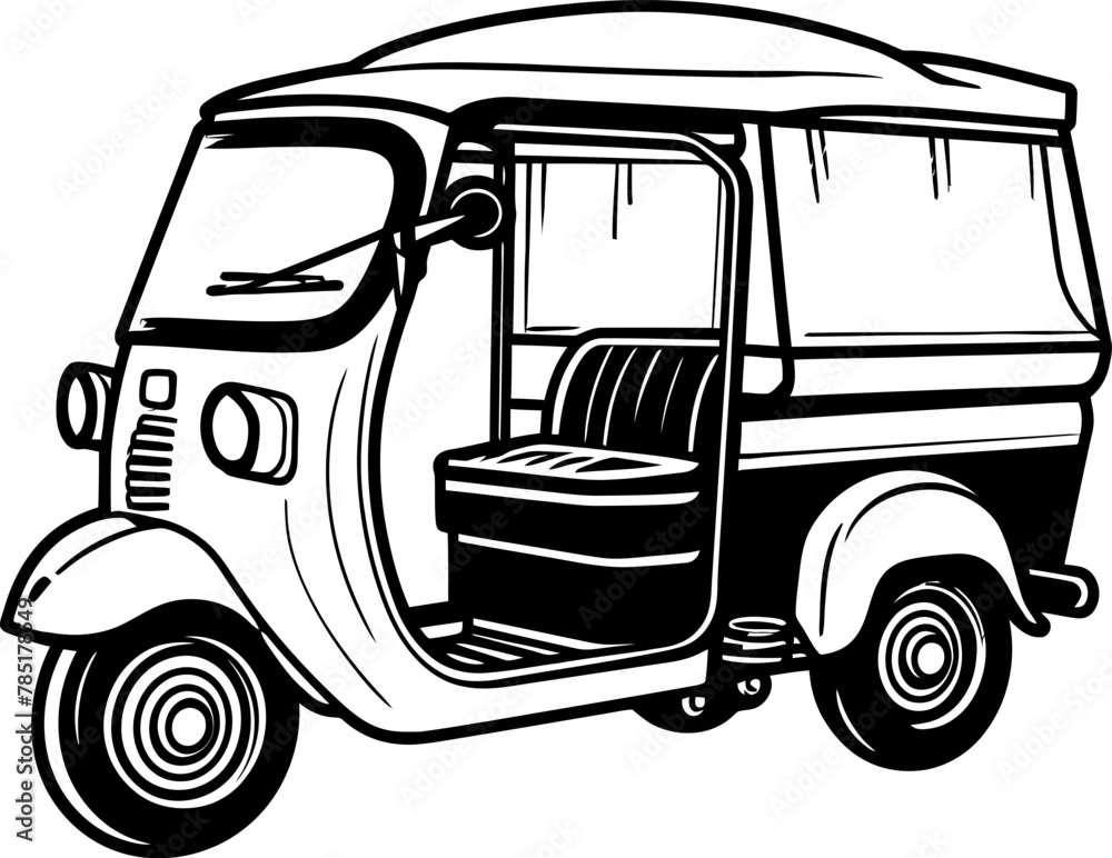 Rickshaw Routes Tuk Tuk Vector Logo Urban Tuk Tuk Rickshaw Icon Design