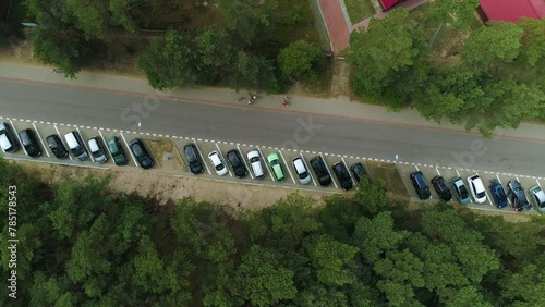 Top Down Entrance Beach Jantar Wjazd Plaza Aerial View Poland photo