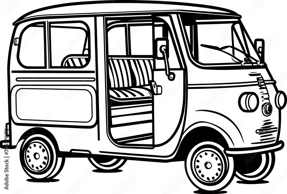 City Scuttler Tuk Tuk Icon Emblem Rickshaw Ramble Tuk Tuk Vector Icon