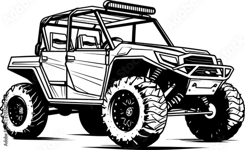 Trail Conqueror Off Road Vehicle Icon Wilderness Voyager UTV Emblem Logo