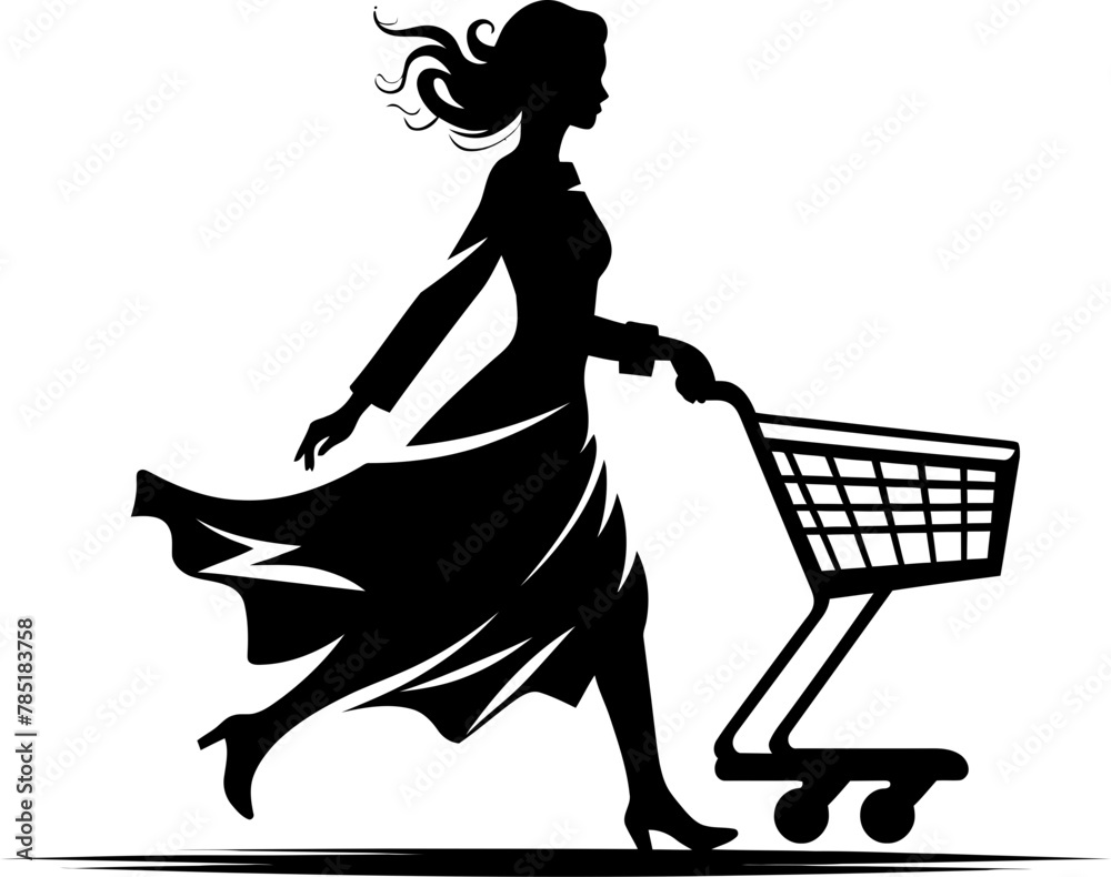 Haute Hauler Haven Shopping Trolley Vector Grasping Ghouls Zombie Hands Logo Design