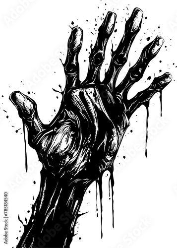 Creepy Clench Vector Logo with Zombie Hands Morbid Maul Emblematic Zombie Hands Icon