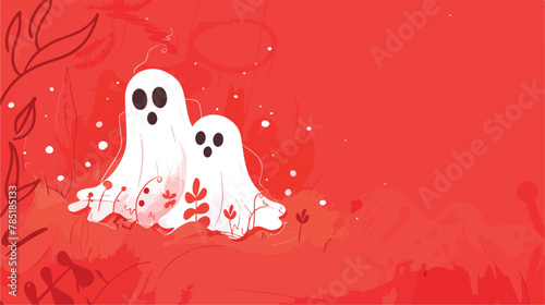 Ghost illustration kids handdrawing random spirit wit photo