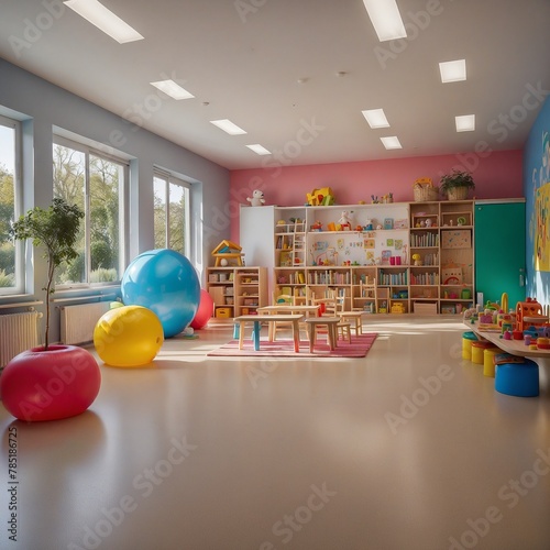 Kindergarten Immobilie. Generative AI Technologie