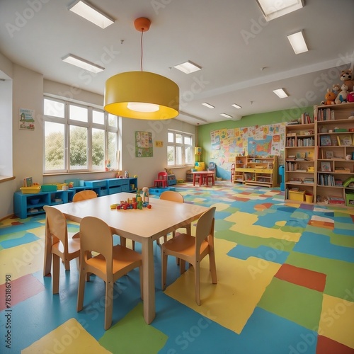 Kindergarten Immobilie. Generative AI Technologie