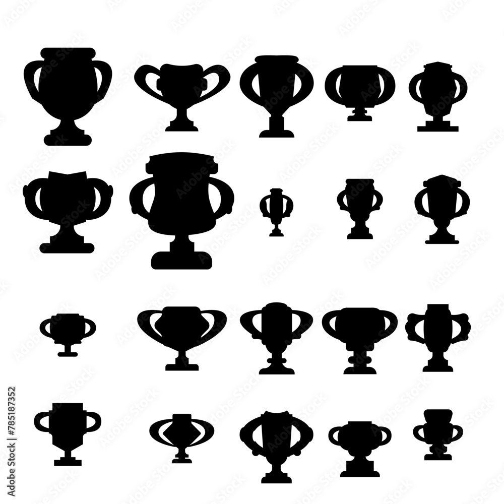 Win Cup Set Different Shapes Icons Vector Design Win Cup Set Different Shapes Icons Vector Design