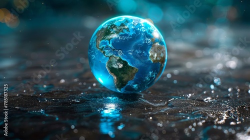 Globe Icons: A photo of a globe icon used as a watermark on digital content