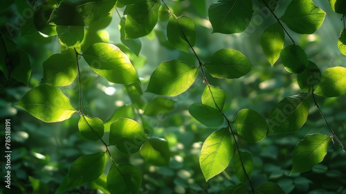 Leaf Patterns: A photo of sunlight filtering through a canopy of leaves