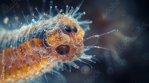 Microbiology  A photo macro close-up of a nematode worm
