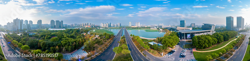 Urban environment of Mingyue Lake in Yangzhou, Jiangsu province, China photo