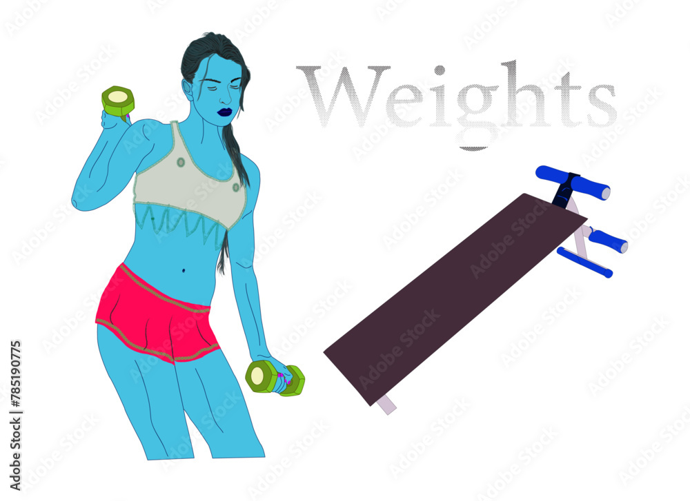 Naklejka premium Dumbbell exercises are important for the wrists and elbows