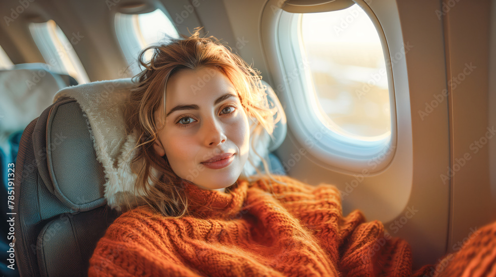 woman in the airplane woman in the airplane