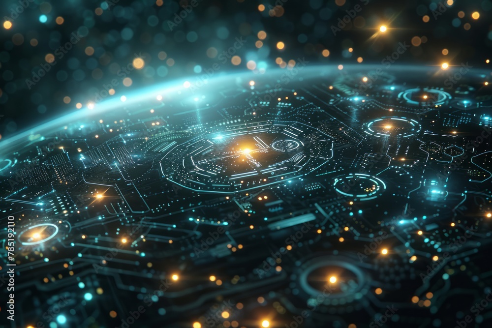 Obraz premium Abstract digital background for technological processes, networking future