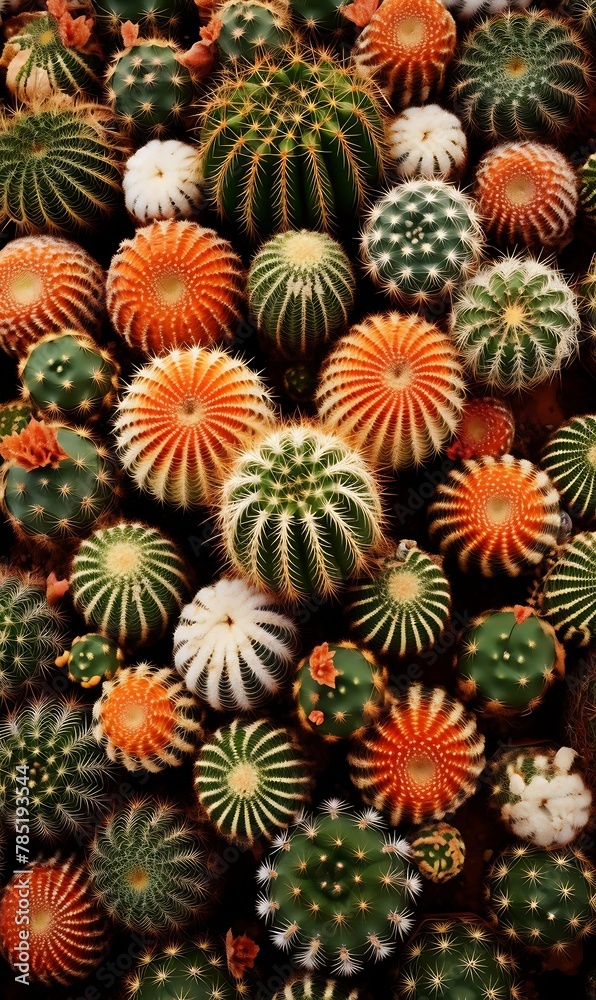 Fototapeta premium Cactus flowers in the desert. Colorful cactus flower