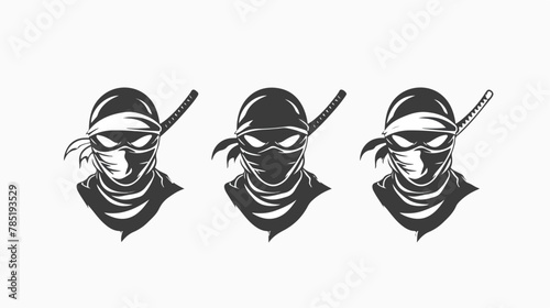 Ninja icon mono vector symbol Vector illustration isolated photo