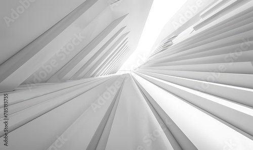 Minimalist White Lines on White  High Contrast Abstract Design with Soft Lighting and Geometric Shapes