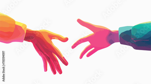 Hands reaching towards each other. Concept of human  #785194197