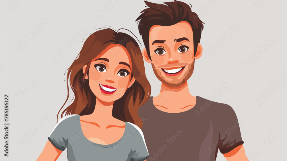 Happy couple over gray background vector illustration