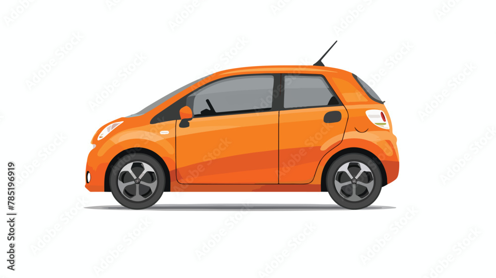 Orange city car with blank surface for your creative