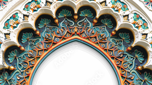Ornamental colorful patterned plastic relief in arabi photo