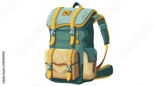 Hiking or travel backpack vector illustration on isolated