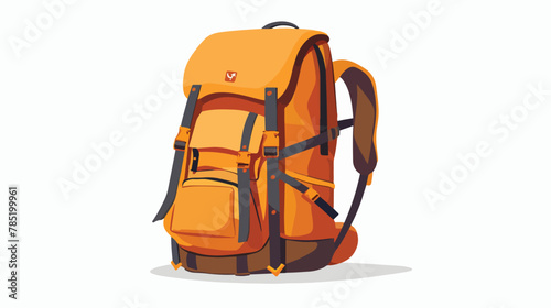 Hiking or travel backpack vector illustration on isolated