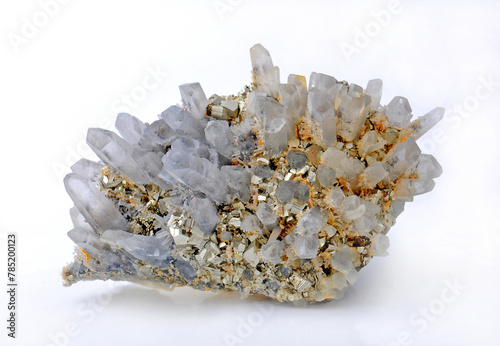 Quartz crystals beautiful pyrite cubes