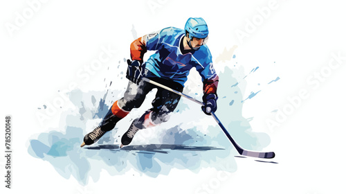 Hockey on a white background. winter sport. Vector illustration