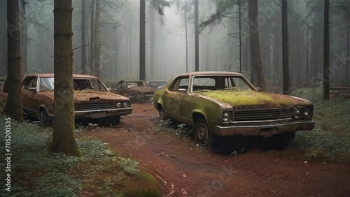 Abandoned graveyard for cars photo
