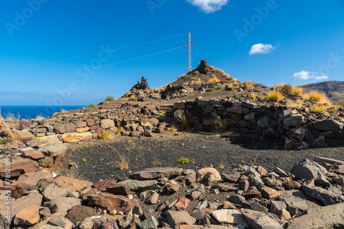 Roque Guayedra excavations, West coast in Gran Canaria, Canary islands photo